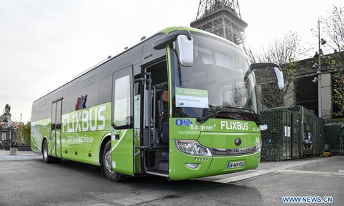 China S Yutong Provides E Buses On Electric Bus Line In France Global Times