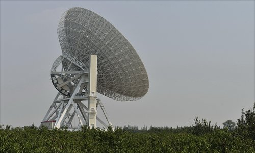 The 65-meter radio telescope at the foot of Sheshan Hill, the most precise radio telescope in Asia Photo: CFP