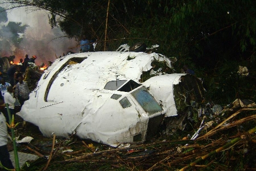 An airliner crashed in the Democratic Republic of the Congo (DRC) on July 8 of 2011 as it tried to land in bad weather, killing 127 people. (Xinhua/AFP Photo)