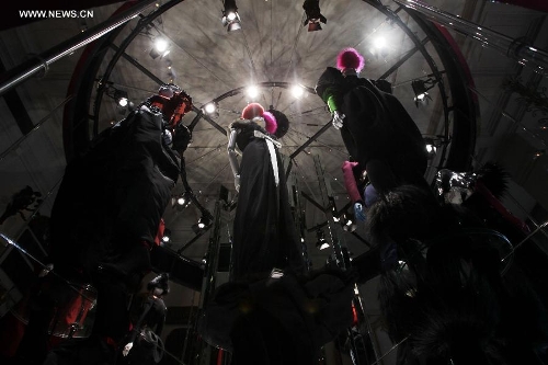 The photo taken on July 1, 2013 shows creations by French fashion designer Christian Lacroix for Italian fashion house Elsa Schiaparelli in Paris, France. (Xinhua/Gao Jing) 