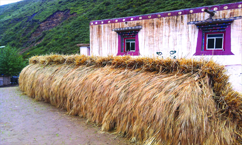 A grain storage space near a Tibetan farmstead in Zamtang county, Sichuan Province  Photo: Zhang Yiqian/GT