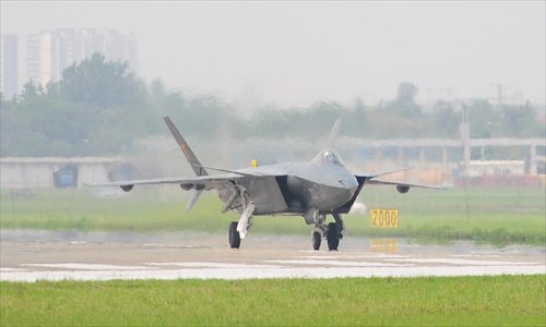 China conducted another test flight of its J-20 stealth flighter, number 2001, on Saturday. Photo: mil.huanqiu.com