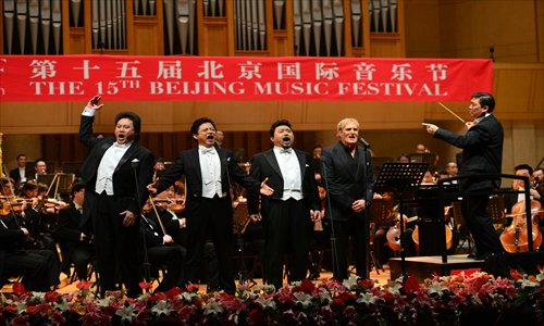 Chinese tenors (left to right) - Dai Yuqiang, Warren Mok and Wei Song - and American singer Michael Boton. Photo: Courtesy of BMF