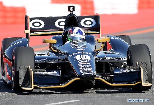 Scottish driver Dario Franquitti attends the first free practice of the Sao Paulo Indy 300 race, the fourth stage of the 2013 IndyCar Series, at the Anhembi Circuit in northern Sao Paulo, Brazil, on May 4, 2013. (Xinhua/Rahel Patrasso)