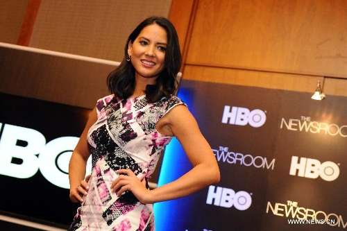 Olivia Munn promotes 2nd season of "The Newsroom" in Singapore - Global