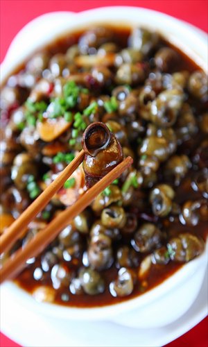 Stir-fried field snails