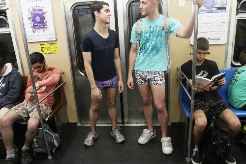  People without their pants take part in the annual 