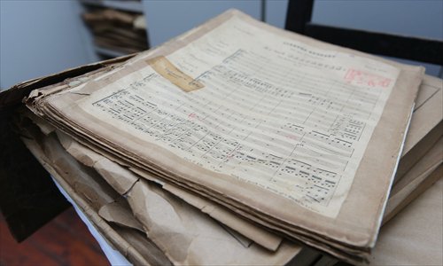 An old orchestral score belonging to the Shanghai Symphony Orchestra Photo: CFP