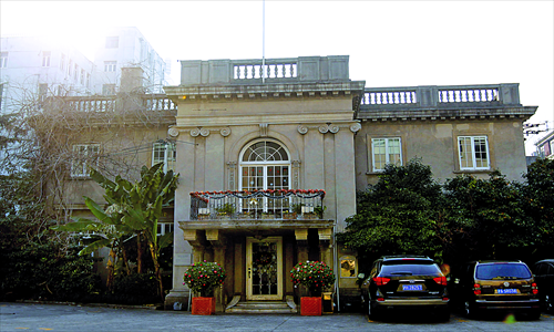 The home of the Hong Kong philanthropist Sir Robert Ho Tung (457 Shaanxi Road North): Sir Robert bought the land here in 1926 and built the elegant Terrace House. In 2004 the house became a business center and several major European companies are established here. Photo: Yang Hui/GT
