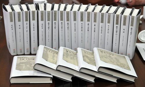 Sheng Junfeng's translation of the complete works of Tolstoy, published under his pen name Cao Ying. Photo: CFP
