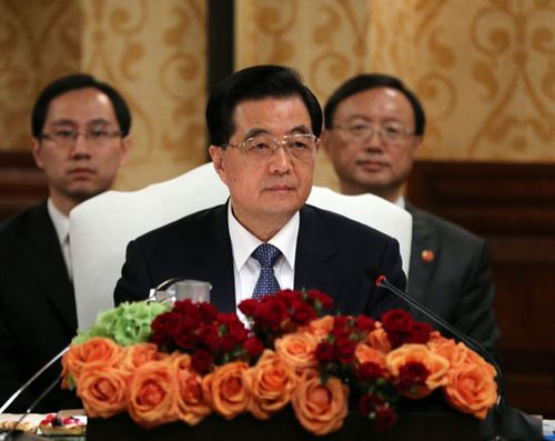 Chinese President Hu Jintao attends a meeting of leaders of Brazil, China, India, Russia and South Africa, or BRICS, in Los Cabos, Mexico, June 18, 2012. Photo: Xinhua