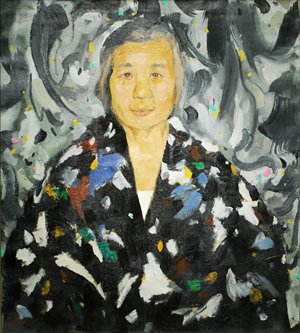 Two paintings by Wu Guanzhong 
Above: Portrait of Zhu Biqun (1995)
Top: Remain of Lotus (2008) Photos: IC