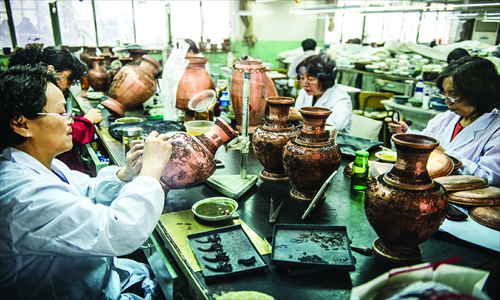 2. Even for the skilled artisans at the Beijing Enamel Factory, each piece takes three to four months to complete. 
