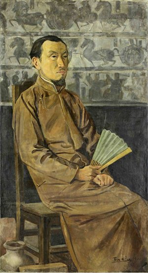 A portrait of Chen Shizeng by Li Yishi painted in 1920 Photo: Courtesy of CAFAM