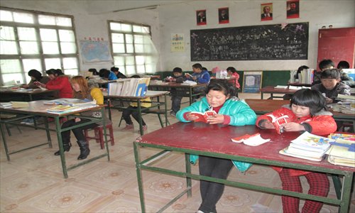 Students in Minzhu Primary and Secondary school in Huaiyang county, Henan Province Photo: Liang Chen/GT