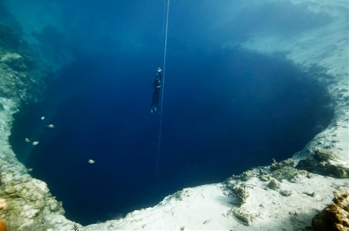 8. The pastor's blue hole in long island, Bahamas