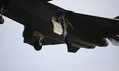 China conducted another test flight of its J-20 stealth flighter, number 2001, on Saturday. Photo: mil.huanqiu.com