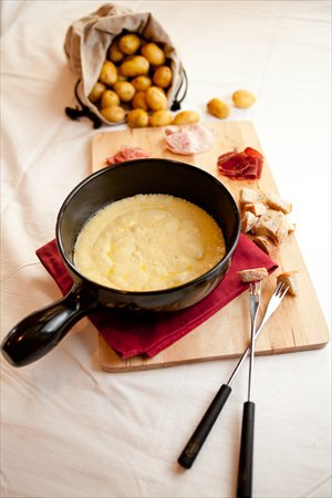 The Swiss cheese fondue at Chalet Suisse Photo: Courtesy of the restaurant