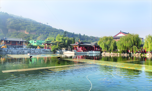 Jiulong Lake in the Huaqingchi scenic spot in Xi'an, Shaanxi Province. The city plans to build 15 new lakes to make the ancient capitalw a 