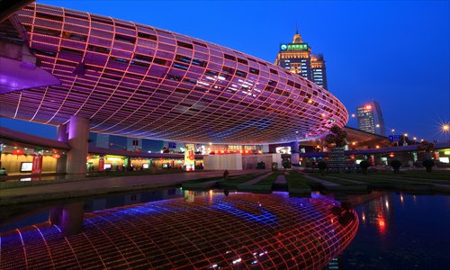 Wujiaochang in Yangpu district was once regarded as part of Lower Shanghai but has now flourished into one of the city's most prosperous commercial areas. Photo: CFP