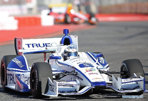 Colombian driver Sebastian Saavedra attends the first free practice of the Sao Paulo Indy 300 race, the fourth stage of the 2013 IndyCar Series, at the Anhembi Circuit in northern Sao Paulo, Brazil, on May 4, 2013. (Xinhua/Rahel Patrasso) 