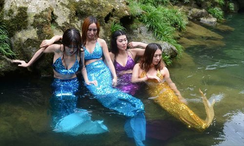 Scenic Spot Promotes Rafting With Mermaids Show - Global Times