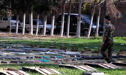 Syrian Army Confiscate Weapons Found In Formerly Rebel-held Areas In ...