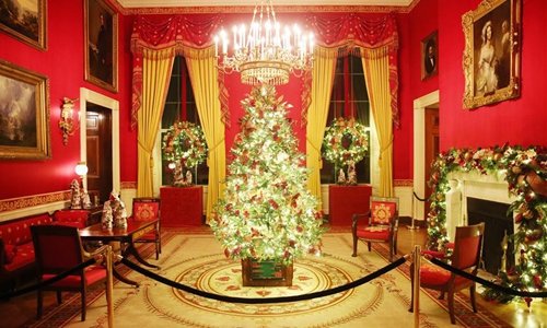 Christmas decorations seen at White House - Global Times