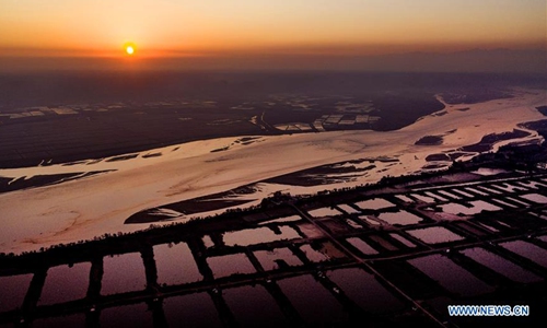 Sunrise Scenery In Heyang Section Of Yellow River Global Times