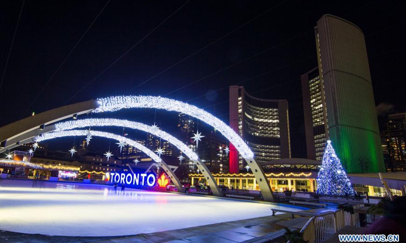 Christmas Lights And Decorations Seen At Nathan Phillips Square In Toronto Global Times