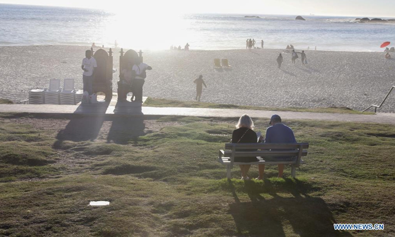 People enjoy the weekend on a beach in Cape Town, South Africa, on May 1, 2021. (Xinhua/Lyu Tianran)