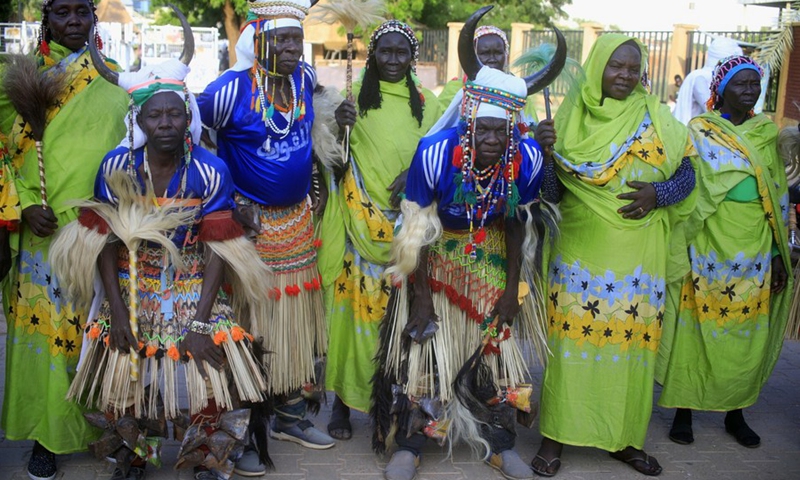 Tribes from Sudan's Nuba Mountains celebrate the International Day of the World's Indigenous Peoples in the capital Khartoum on Aug. 9, 2021, in Khartoum, Sudan.(Photo: Xinhua)