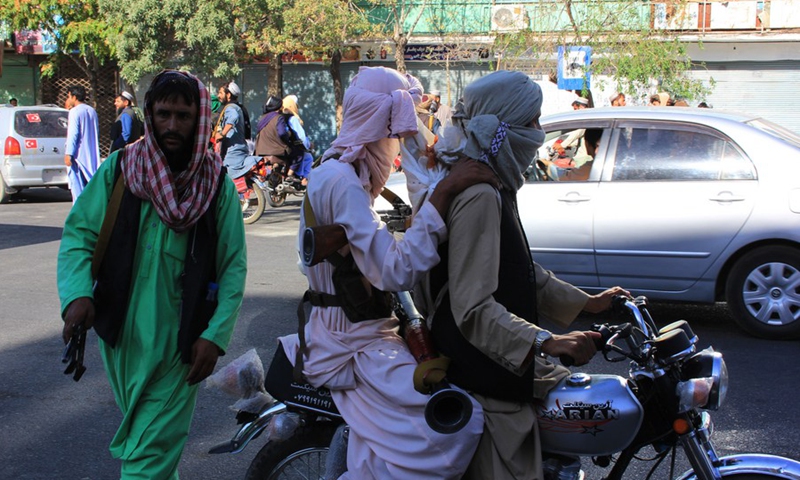 Taliban militants are seen in Herat province, Afghanistan, Aug. 13, 2021.(Photo: Xinhua)