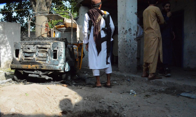 Photo taken on Aug. 28, 2021 shows the site of an airstrike conducted by the U.S. against a planner for the Islamic State (ISIS) in Nangarhar province, Afghanistan. (Photo: Xinhua)