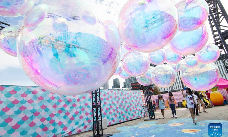 People visit the Sugar Rush theme park in Mississauga, Ontario, Canada, on Sept. 3, 2021. Photo:Xinhua