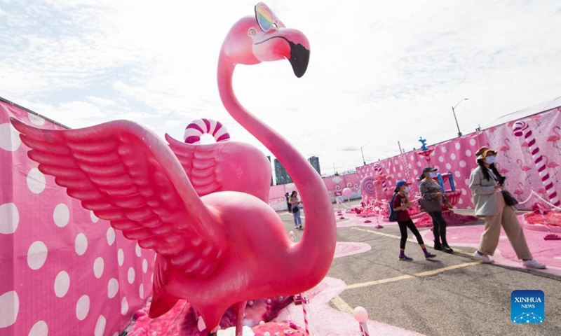 People visit the Sugar Rush theme park in Mississauga, Ontario, Canada, on Sept. 3, 2021. Photo:Xinhua