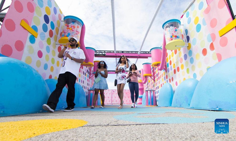 People visit the Sugar Rush theme park in Mississauga, Ontario, Canada, on Sept. 3, 2021. Photo:Xinhua