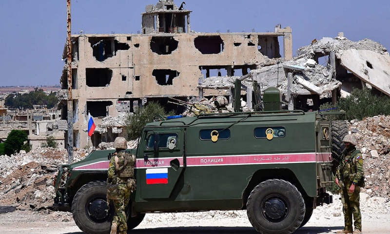 Russian forces are deployed in Daraa province, southern Syria, on Sept. 1, 2021.(Photo: Xinhua)