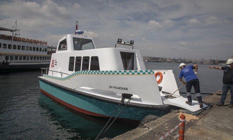 A sea taxi is docked in Istanbul, Turkey on Sept. 13, 2021.(Photo: Xinhua)