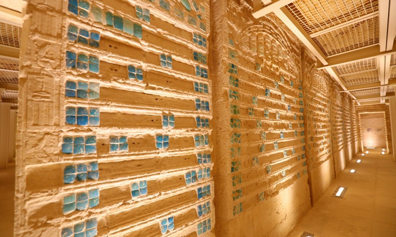 Photo shows the interior of the south tomb of King Djoser in Saqqara necropolis, south of Cairo, Egypt, on Sept. 14, 2021. (Photo: Xinhua)