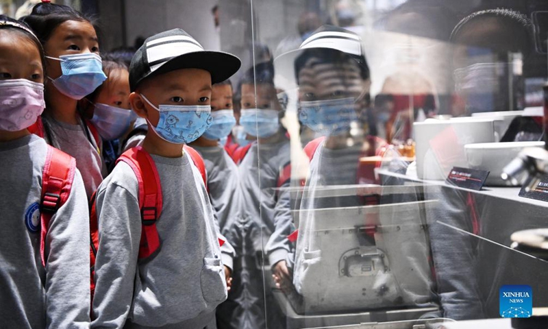 Students visit the Exhibition Hall of Evidences of Crime Committed by Unit 731 of the Japanese Imperial Army in Harbin, northeast China's Heilongjiang Province, Sept. 18, 2021. Unit 731 is a covert biological and chemical warfare research and development unit of the Japanese Imperial Army that undertook lethal human experimentation during World War II.Photo:Xinhua