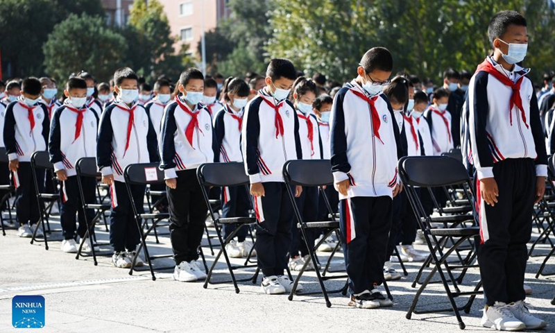 Students visit the Exhibition Hall of Evidences of Crime Committed by Unit 731 of the Japanese Imperial Army in Harbin, northeast China's Heilongjiang Province, Sept. 18, 2021. Unit 731 is a covert biological and chemical warfare research and development unit of the Japanese Imperial Army that undertook lethal human experimentation during World War II.Photo:Xinhua