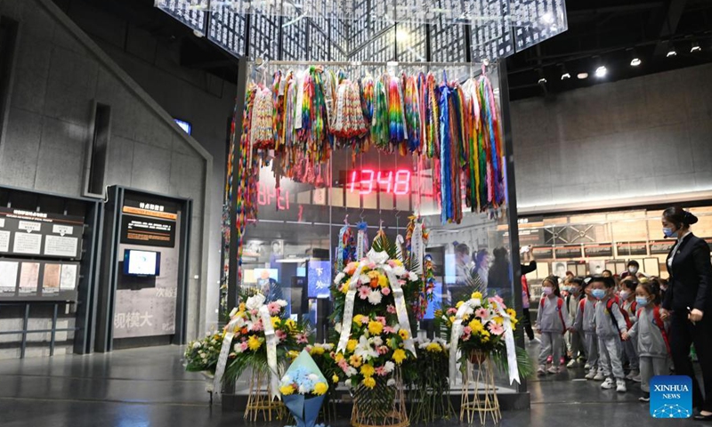 Students visit the Exhibition Hall of Evidences of Crime Committed by Unit 731 of the Japanese Imperial Army in Harbin, northeast China's Heilongjiang Province, Sept. 18, 2021. Unit 731 is a covert biological and chemical warfare research and development unit of the Japanese Imperial Army that undertook lethal human experimentation during World War II.Photo:Xinhua