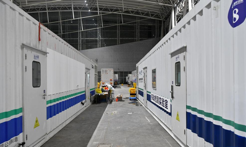 Photo taken on Nov. 5, 2021 shows a mobile laboratory for nucleic acid tests in Harbin, northeast China's Heilongjiang Province.Photo:Xinhua