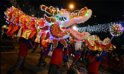 Spring Festival parade performed in Macao - Global Times