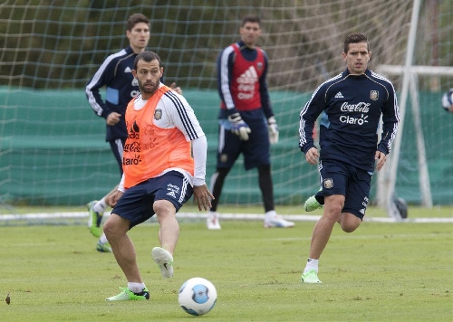 Argentina takes training session for qualifying match for World Cup ...