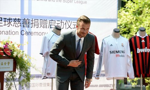 Beckham arrives in China as football ambassador - Global Times