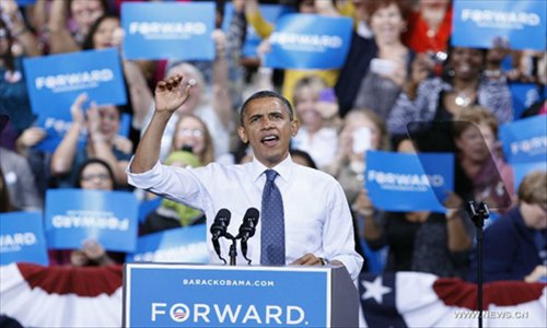 Obama addresses campaign rally in Fairfax, Virginia - Global Times