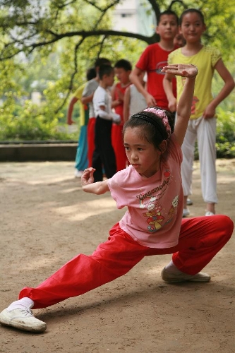 Children practise martial arts in summer vacation, China's Jiangsu ...