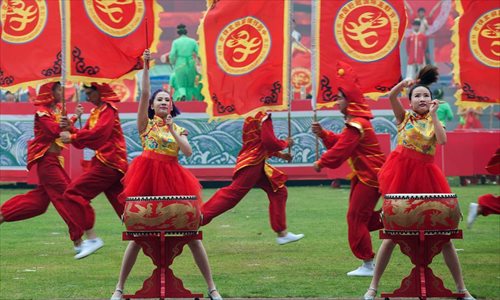 'Shisanfan drum and gong' performed in E China - Global Times